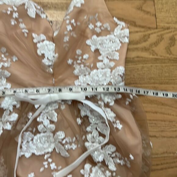 CALVIN KLEIN SEQUINS & LACE A LINE DRESS SIZE 4 - Picture 6 of 10